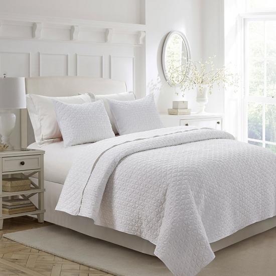 cxmirotex Enzyme Crinkle Sengetæppe Hvid Quilt Sæt