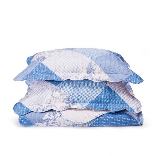 cxmicrotex Blue Rose Printet Quilt Sæt Patchwork Sengetøj