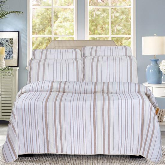 cxmicrotex Jacquard Stripe Linen Sengetøj Collection Quiltet sengetæppe