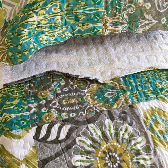 Patchwork Sherpa Quilt Og Sham Sæt